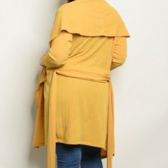 Duster / Cardigan Plus Size Mustard Duster - Picture 3 of 3
